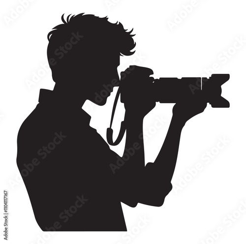 Photographer silhouette vector illustration