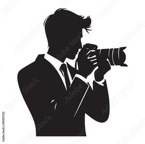 Photographer silhouette vector illustration