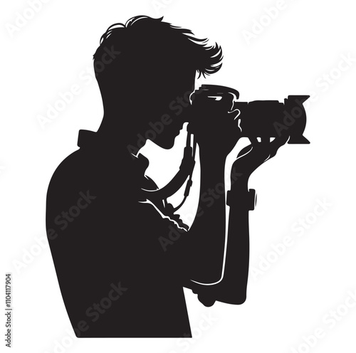 Photographer silhouette vector illustration
