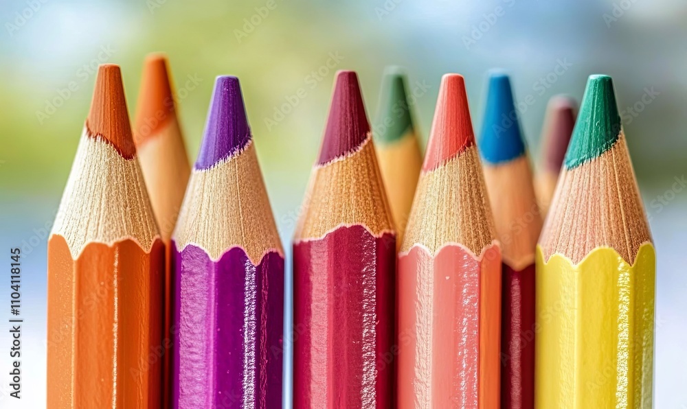 Close-up of colorful sharpened pencils. Close-up of colorful sharpened pencils.