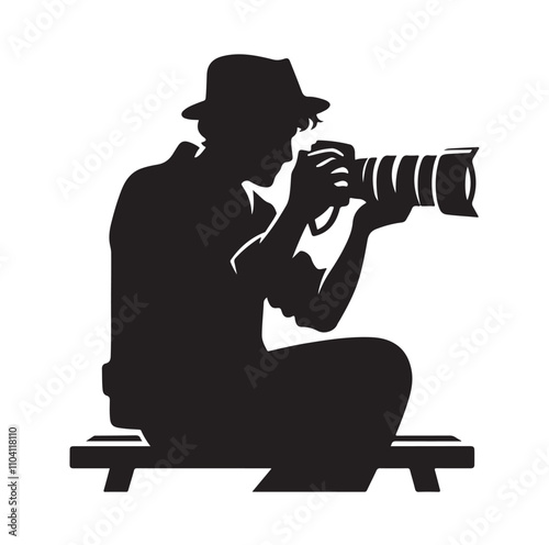 Photographer silhouette vector illustration