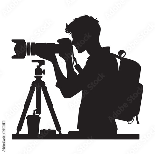 Photographer silhouette vector illustration