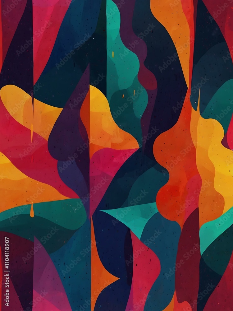 Fototapeta premium Abstract shapes in vibrant colors for creative digital projects.