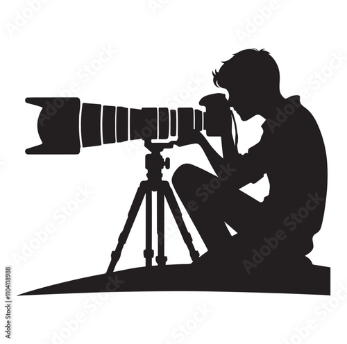Photographer silhouette vector illustration