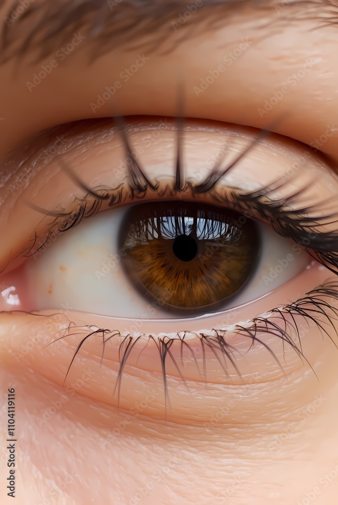 Naklejka premium Close-up of brown human eyes