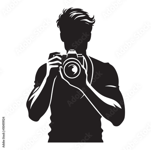 Photographer silhouette vector illustration