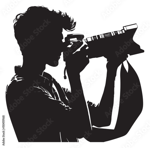 Photographer silhouette vector illustration