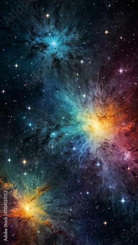 Abstract starry background with a cosmic theme. photo