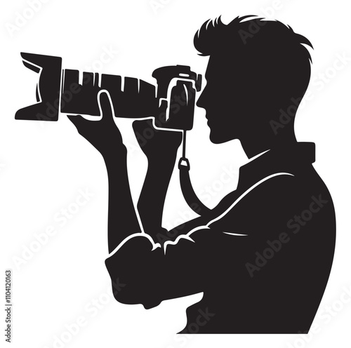 Photographer silhouette vector illustration