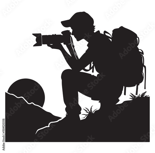 Photographer silhouette vector illustration