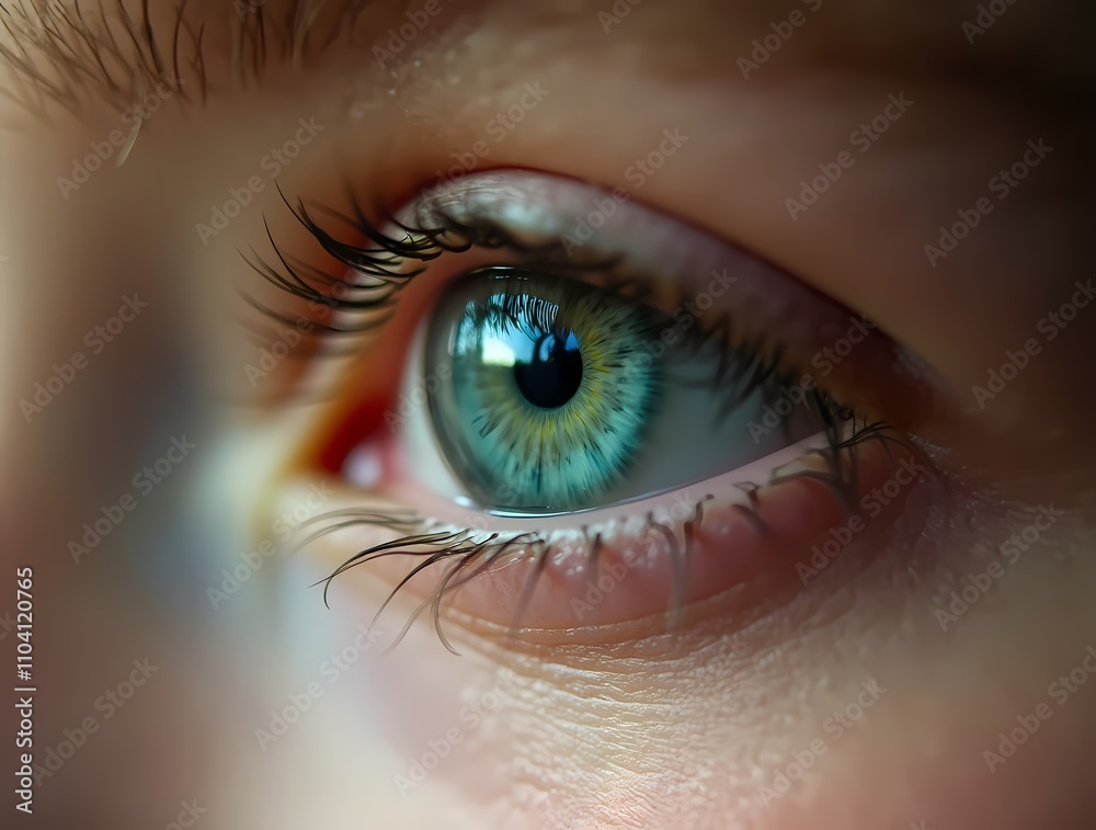 Fototapeta premium Close-up of green human eyes