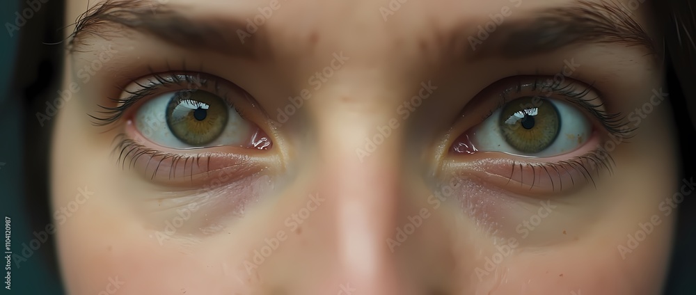 Naklejka premium Close-up of green human eyes