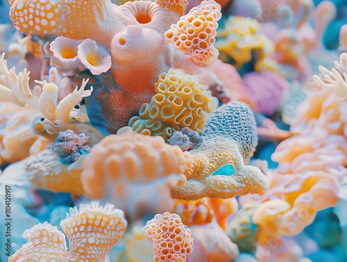 Colorful coral reef underwater scene photo