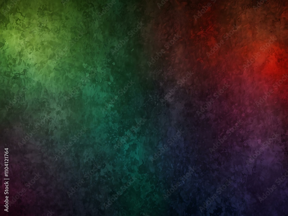 Fototapeta premium Abstract textured background in green, red, and purple.