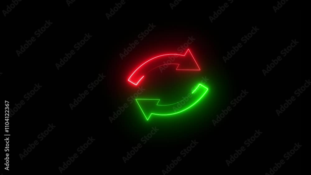 Red and blue color neon Glowing Directional arrows icons animation. Dual Neon glowing Arrows Pointing in Opposite Directions. Its show different position.. Red and blue color neon Glowing Directional arrows icons animation. Dual Neon glowing Arrows Pointing in Opposite Directions. Its show different position..