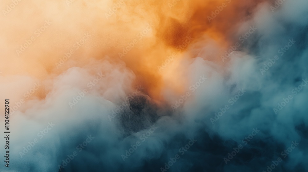 A blend of orange and blue smoke, creating an abstract atmospheric effect. A blend of orange and blue smoke, creating an abstract atmospheric effect.
