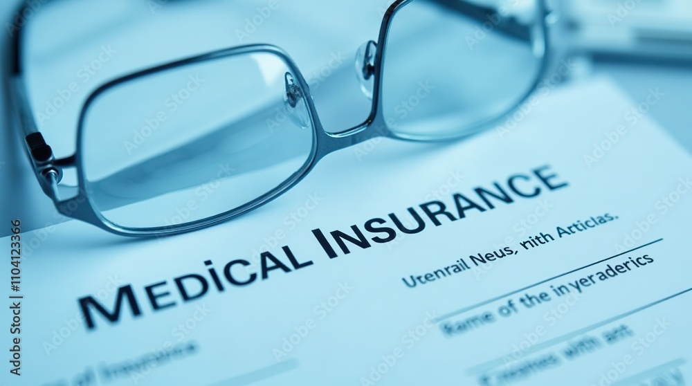 Close-Up of Medical Insurance Form With Eyeglasses Close-Up of Medical Insurance Form With Eyeglasses
