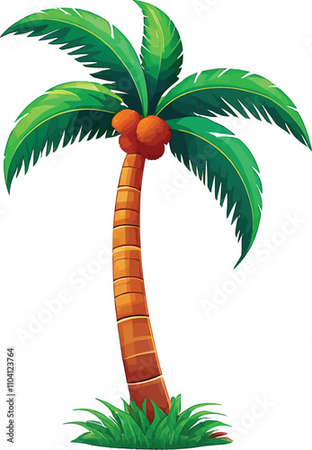 color coconut tree victor illustration file 3
