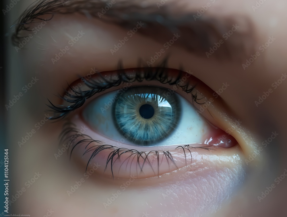 Fototapeta premium Close-up of grey human eyes