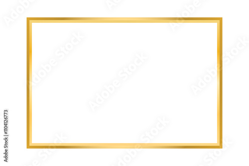 PNG gold rectangle frame isolated on white

