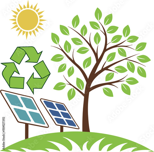 Eco-friendly Vector Design for Green Campaigns and Nature Conservation Projects. photo