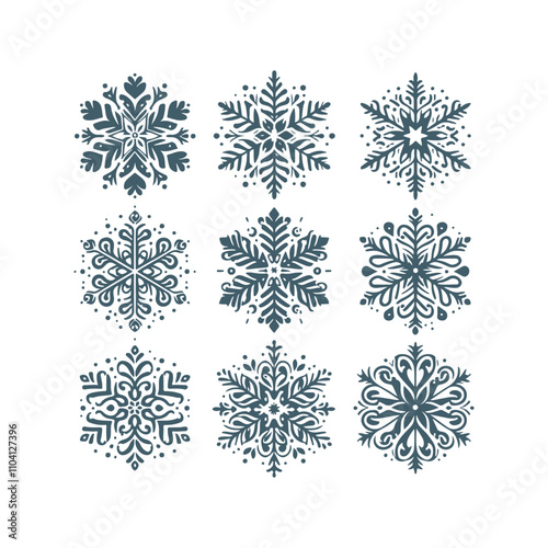 Unique Snowflake Vector Elements