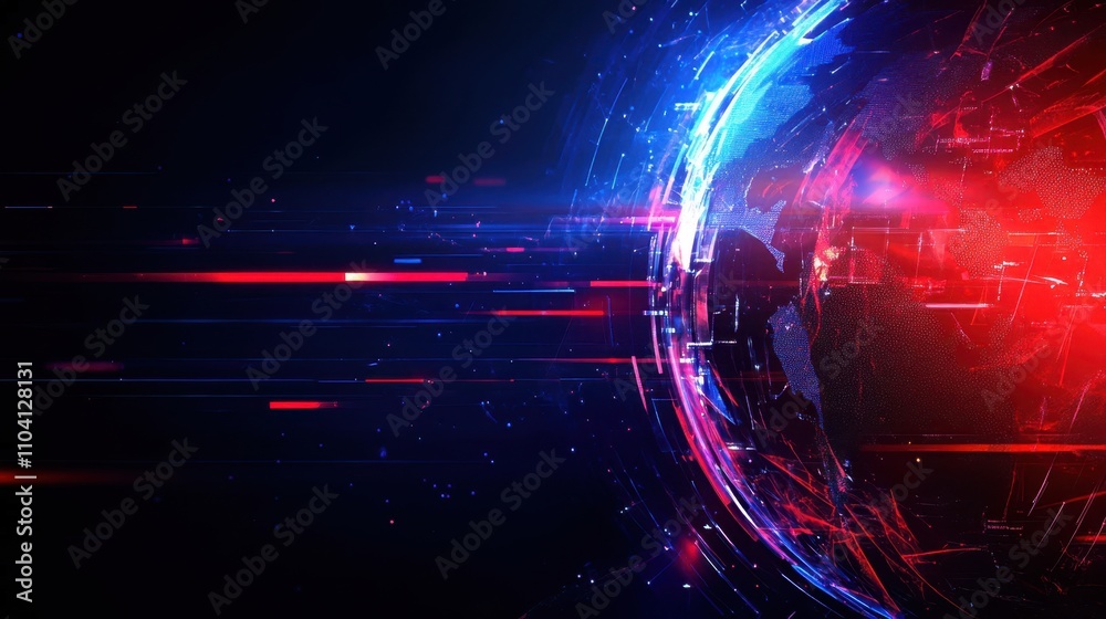 Illuminated Fiber Optic Cable Strands in Motion Illuminated Fiber Optic Cable Strands in Motion