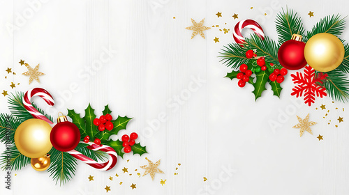 Festive Christmas Border with Holiday Elements