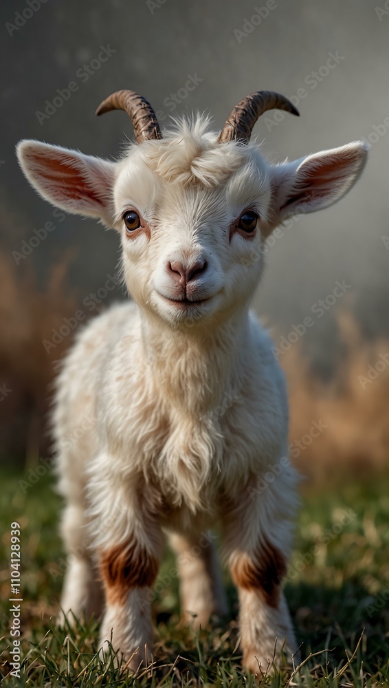 Adorable baby goat on transparent background. Adorable baby goat on transparent background.