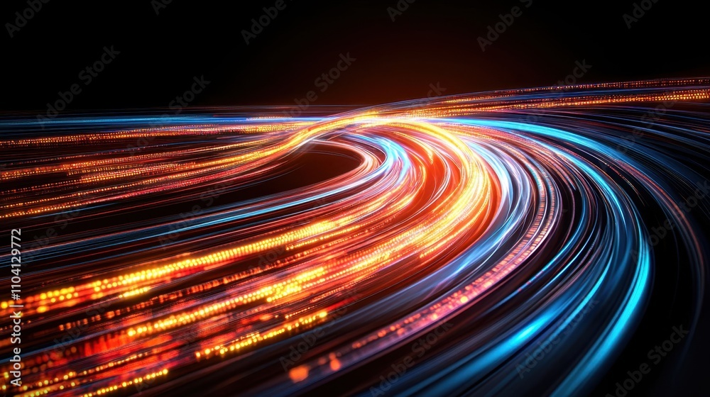 Vibrant Fiber Optic Data Transmission Interactions
