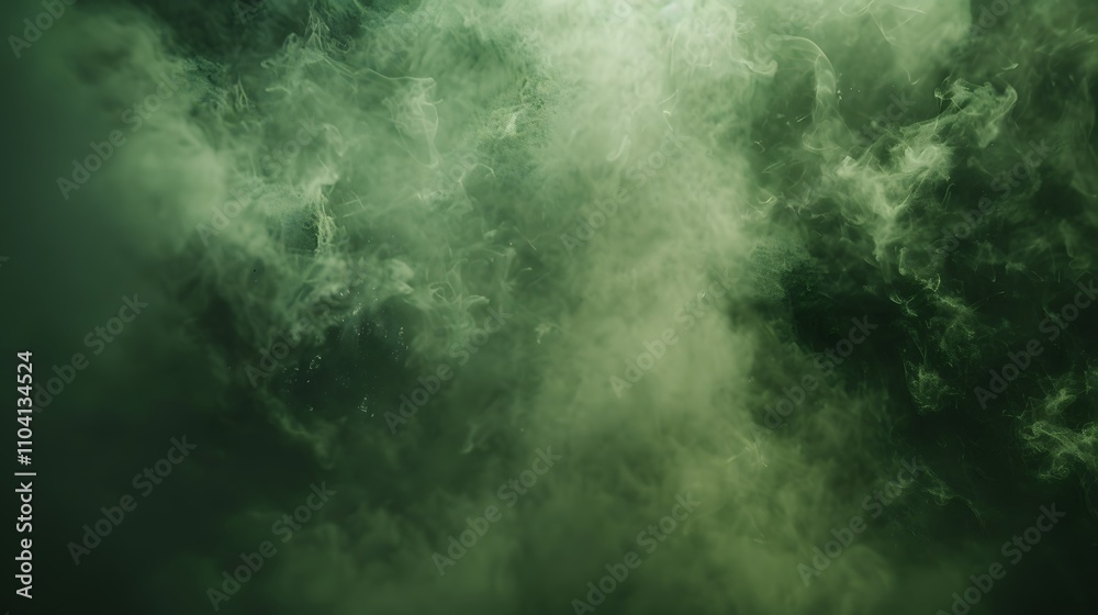 Abstract Green Smoke Swirling Formation Background Abstract Green Smoke Swirling Formation Background