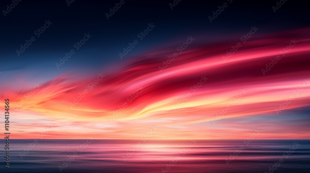 a beautiful sunset over the ocean with a pink and blue sky The sky is illuminated with a mix of vibrant colors, ranging from deep oranges and reds to lighter pinks a beautiful sunset over the ocean with a pink and blue sky The sky is illuminated with a mix of vibrant colors, ranging from deep oranges and reds to lighter pinks
