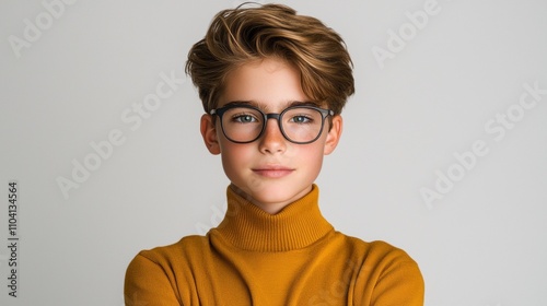 Teenager winking playfully on white background