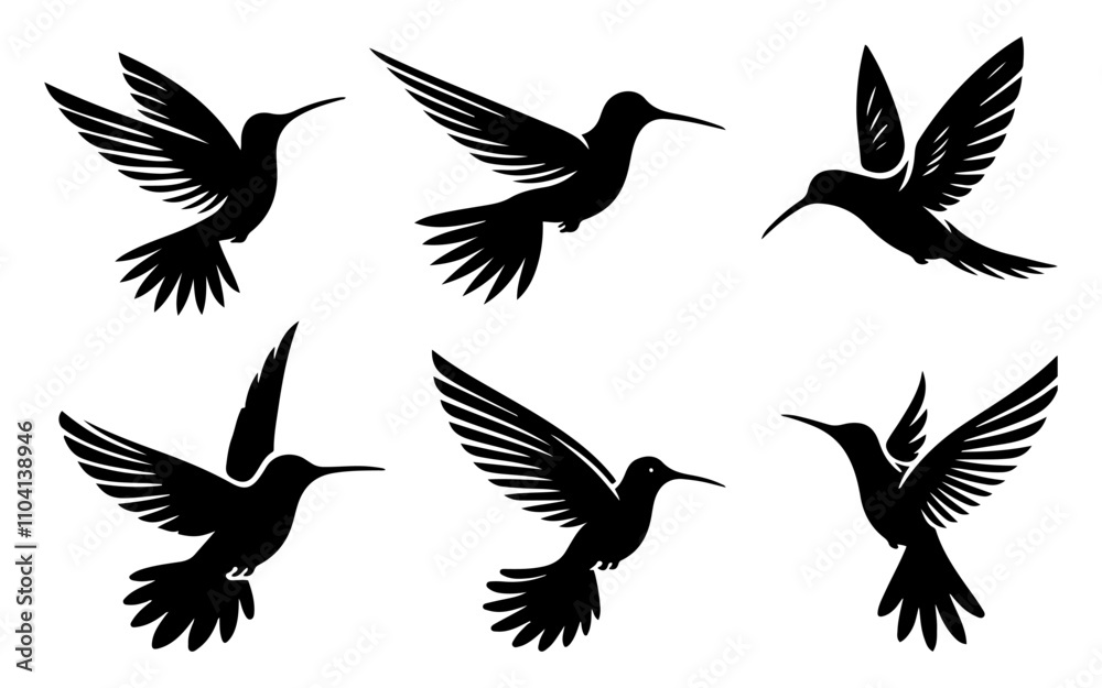Obraz premium Vector flying Bird Silhouette onj white background.