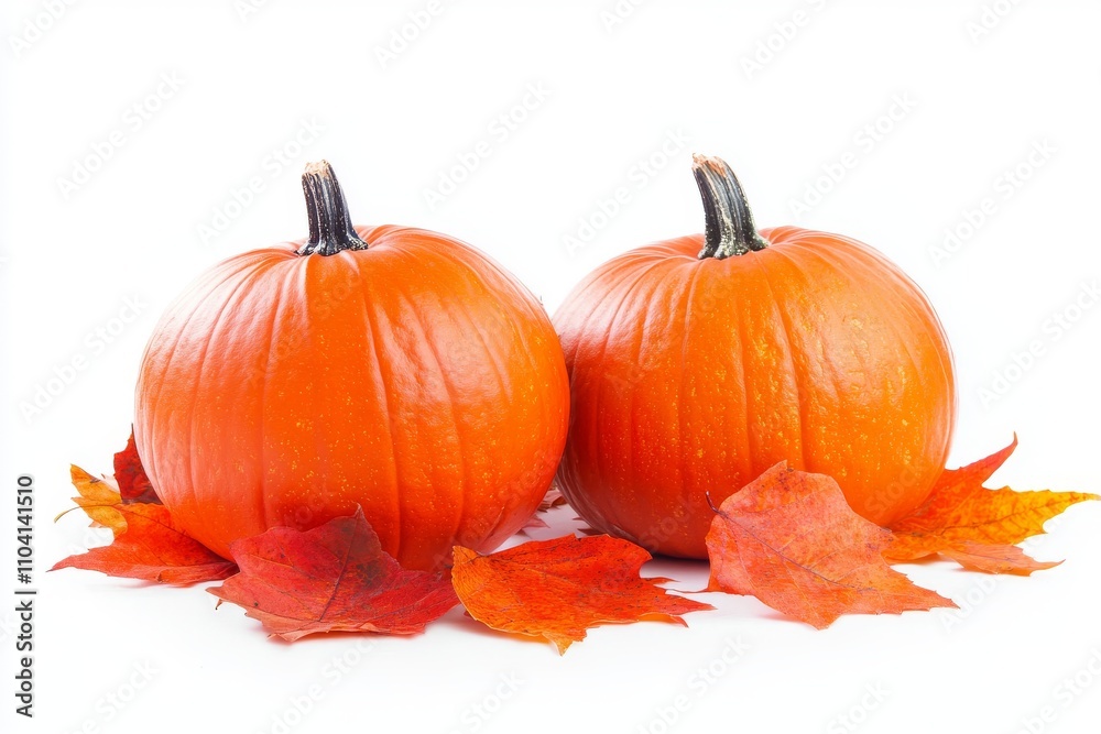 Leaves and pumpkins decorate this autumnal border Leaves and pumpkins decorate this autumnal border
