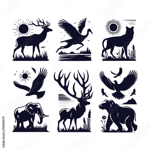 Animal Silhouettes Vector Collection photo