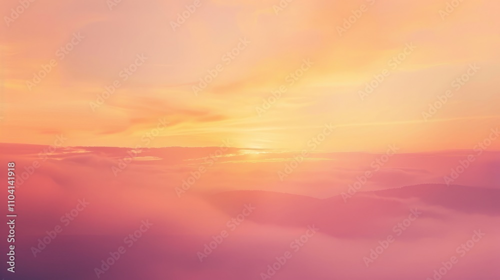 Obraz premium Soft pastel gradient blur overlay with orange sky background pattern representing evening and morning beauty.