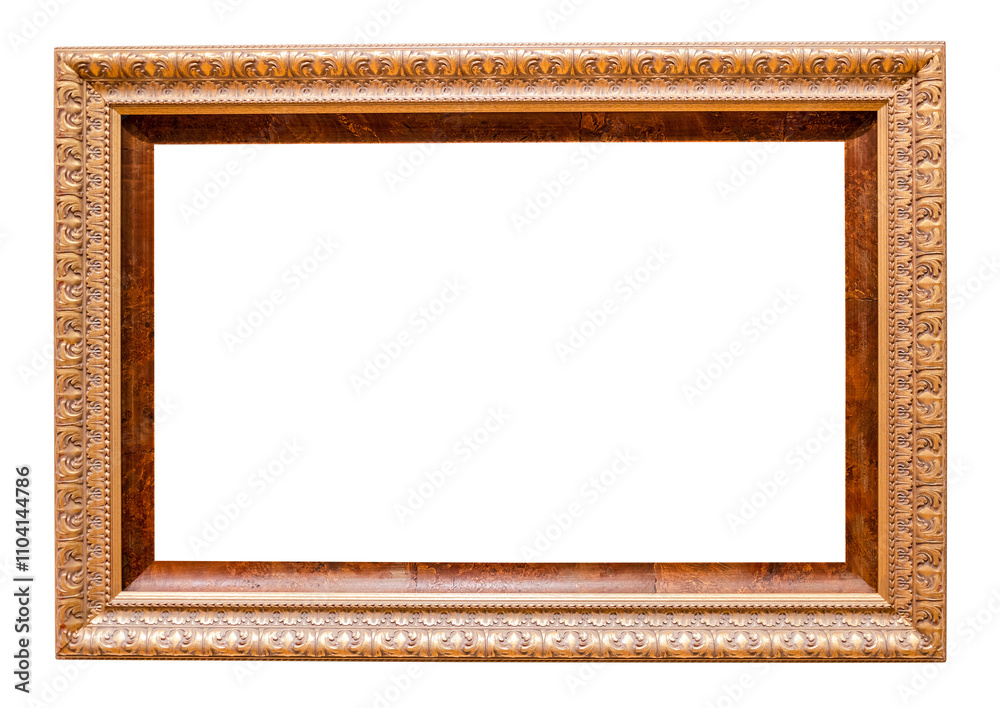 retro wide carved wooden painting frame isolated retro wide carved wooden painting frame isolated