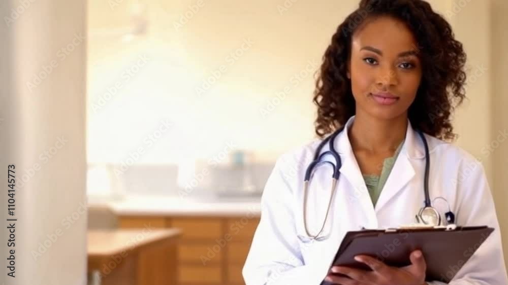 Young doctor documenting patient records in modern clinic Young doctor documenting patient records in modern clinic