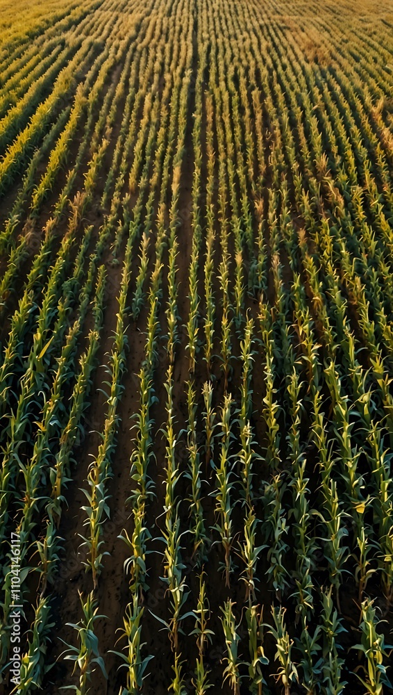 Aerial view of a ripe cornfield in Ukraine. Aerial view of a ripe cornfield in Ukraine.