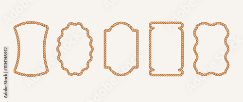 Collection of rope frames. Minimalist concept illustrations