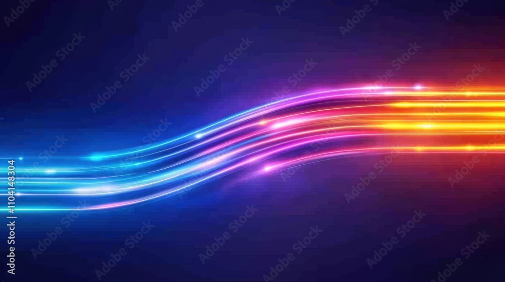 Vibrant Fiber Optic Internet Connections Abstract Illustration