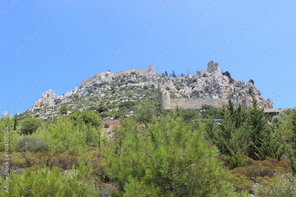 The Saint Hilarion Castle lies on the Kyrenia mountain range, in Cyprus The Saint Hilarion Castle lies on the Kyrenia mountain range, in Cyprus
