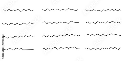 Abstract wave background. waves line set. waves collection vector. Black wave line and wavy zigzag seamless pattern lines isolated on white background. Vector illustration with editable stroke.