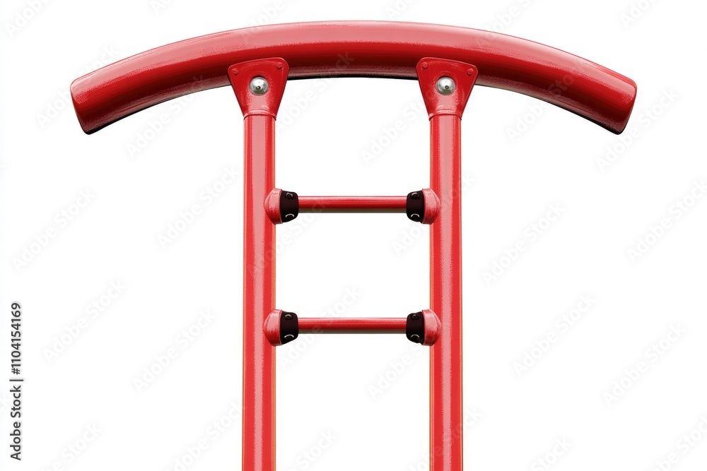 A close-up view of a ladder against a white background A close-up view of a ladder against a white background