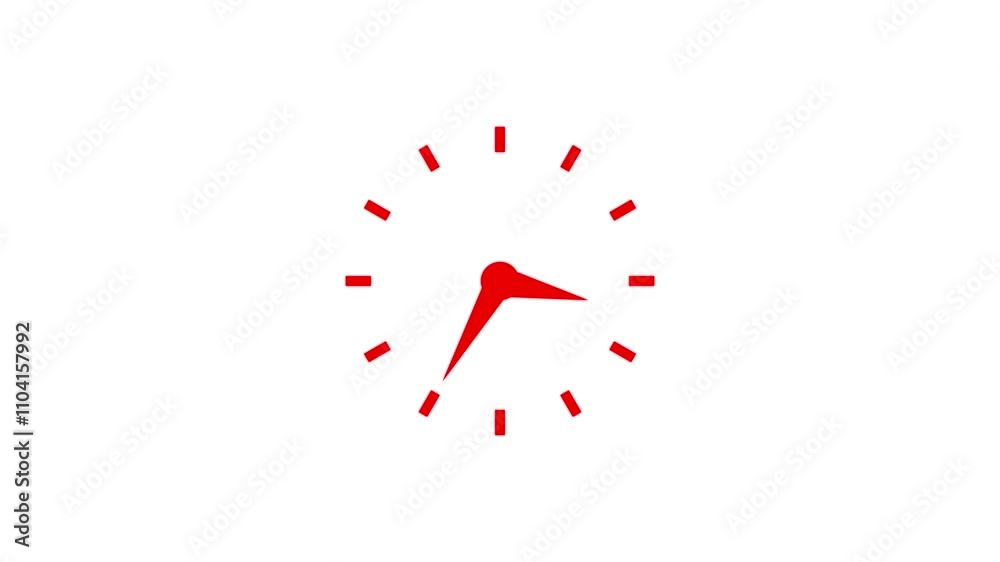 Abstract analog clock icon animation on white background. Abstract analog clock icon animation on white background.