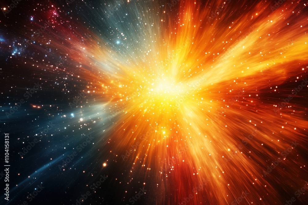 Big star in the space with rays and lights coming from it, outer space burst speedlines, abstract picture of universe Big star in the space with rays and lights coming from it, outer space burst speedlines, abstract picture of universe