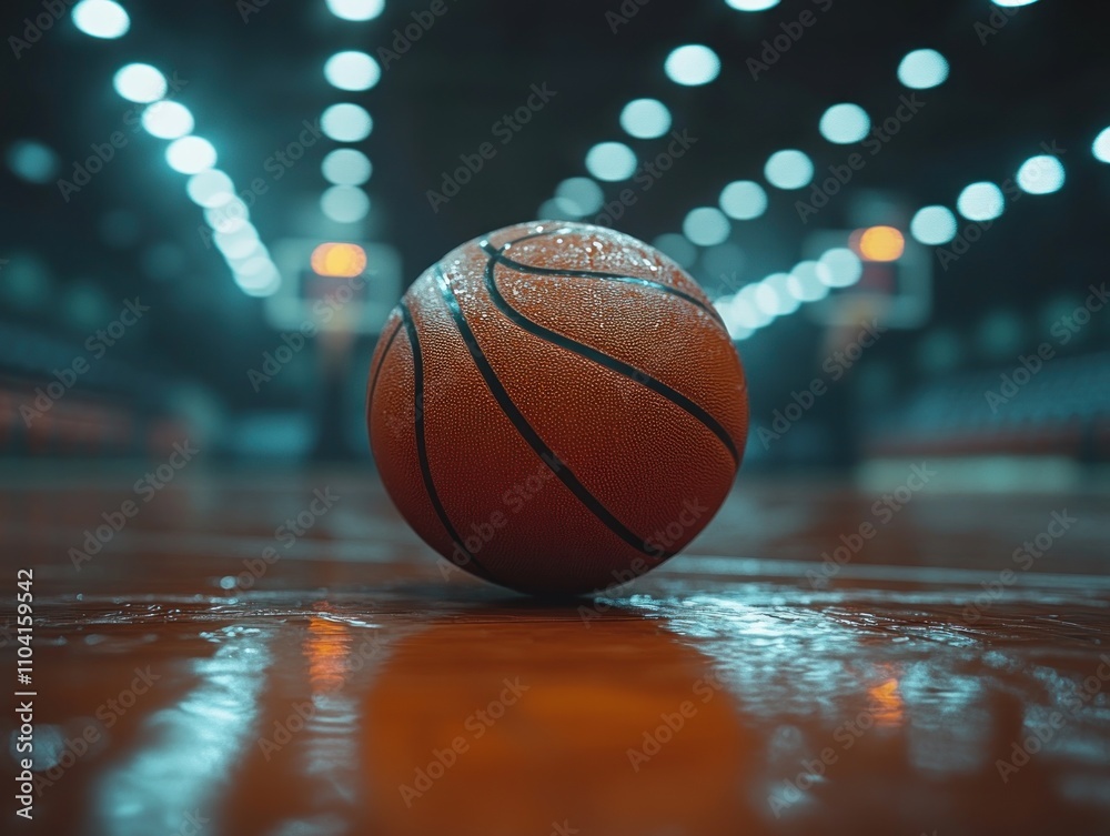 Basketball on the Court Basketball on the Court