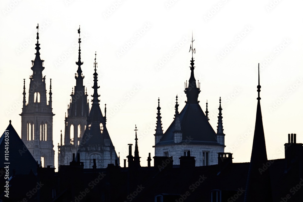 A large building with a clock tower, suitable for use in backgrounds or architecture scenes A large building with a clock tower, suitable for use in backgrounds or architecture scenes