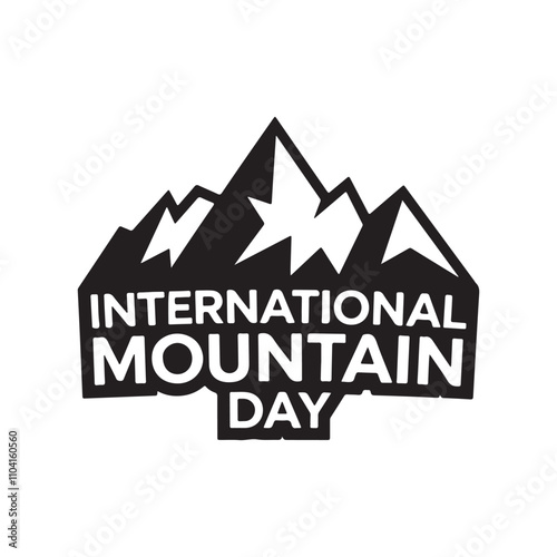 mountain day logo icon typography silhouette 